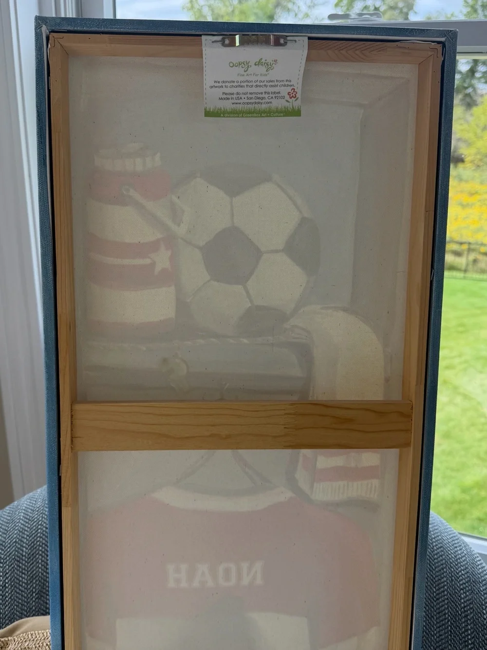 Canvas Wall Art Soccer Locket by Oopsy Daisy Personalized “Noah”